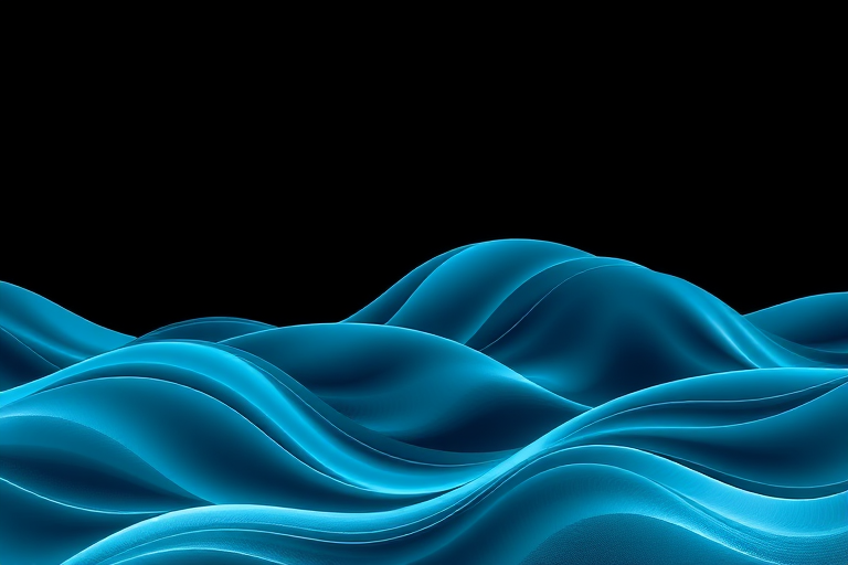 generate an abstract wave pattern with smooth flowing lines and a dark background, using a DJI Mavic Air 2 camera, f/2.8 aperture, ISO 100, 1/60 shutter speed, aerial perspective, and HDR imaging to capture intricate details and enhance vibrancy.