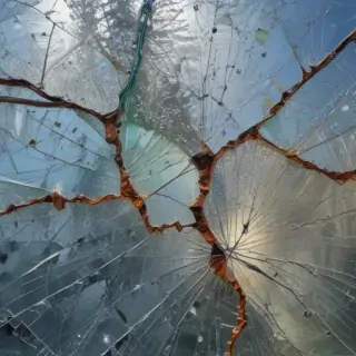 cracked glass transparent