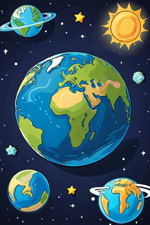 cartoon picture of the planet earth