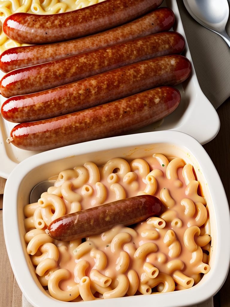 smoked sausage and mac n cheese