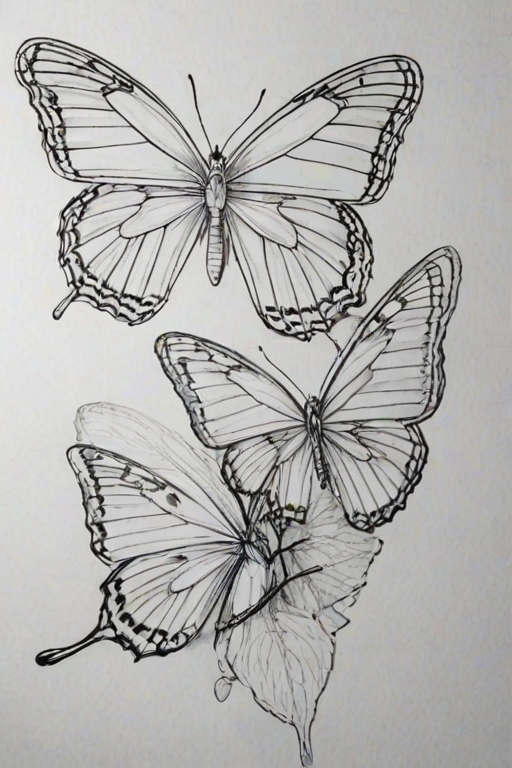 outline drawing of a butterfly