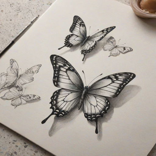 butterfly drawign