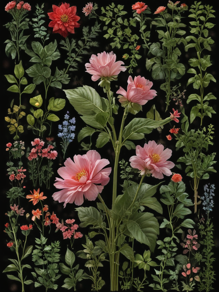 Vibrant Floral Arrangement Featuring Various Colorful Blooms and Lush ...