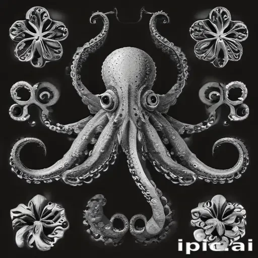 octopus clipart black and white