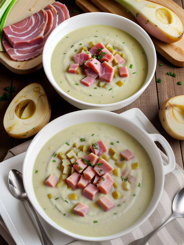 leek and potato soup with ham
