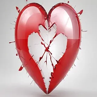 transparent broken heart