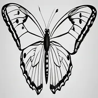 outline drawing of a butterfly