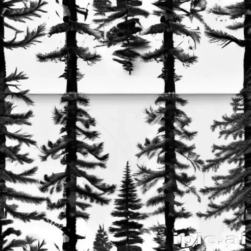 pine tree clipart black and white