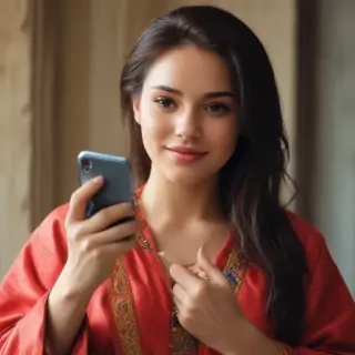 holding phone