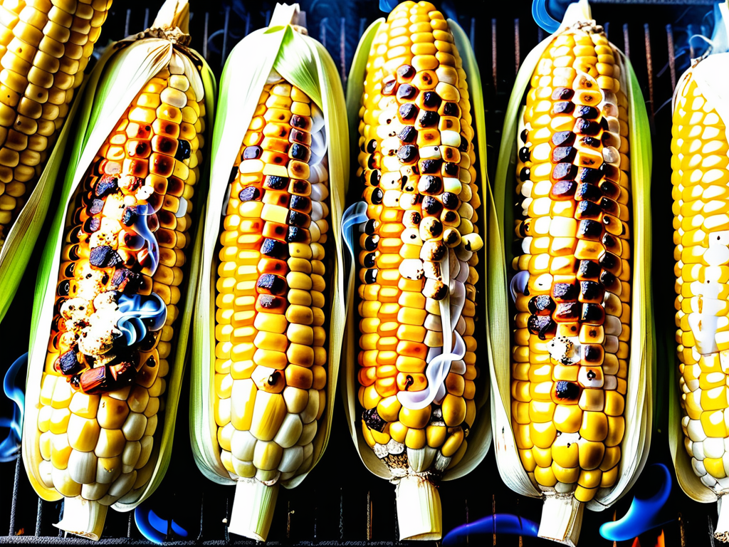 smoking corn on the cob in husk