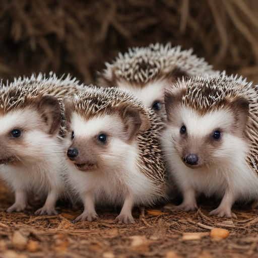 Multiple Hedgehogs a bunch of hedgehogs next to each other