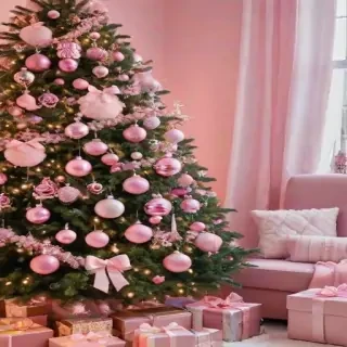 pink christmas aesthetic wallpaper