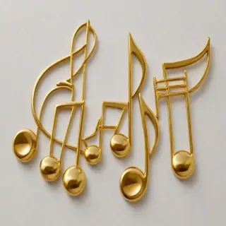 gold music notes