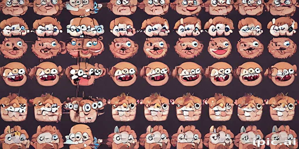A Colorful Collection of Cartoon Faces Expressing Various Emotions and ...