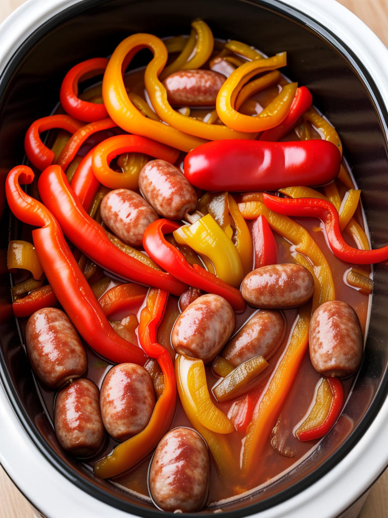 sausage onions and peppers in crock pot