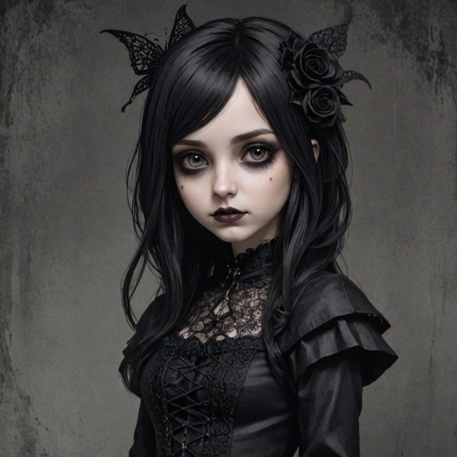 paperlarva, 1girl, gothic