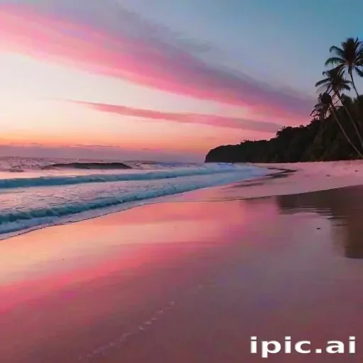 pink beach sunset