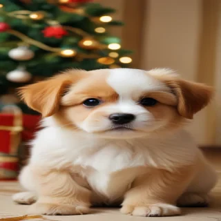 cute christmas dog wallpaper