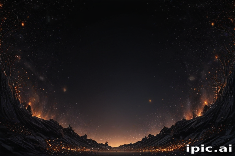 Enchanting Dark Landscape with Glowing Embers and Mystical Atmosphere ...