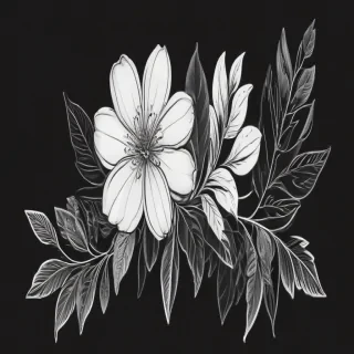 floral line art