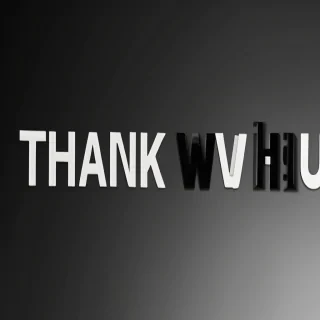 thank you black and white