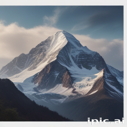 Majestic Snow-Capped Mountain Rising Above Lush Green Valley Under Soft ...
