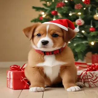 christmas dog wallpaper cute