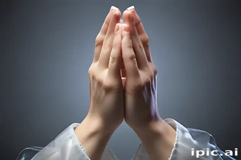 transparent praying hands