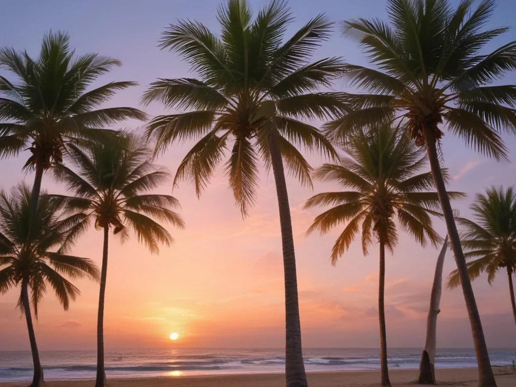 transparent palm trees