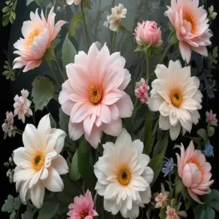 flowers behind glass wallpaper