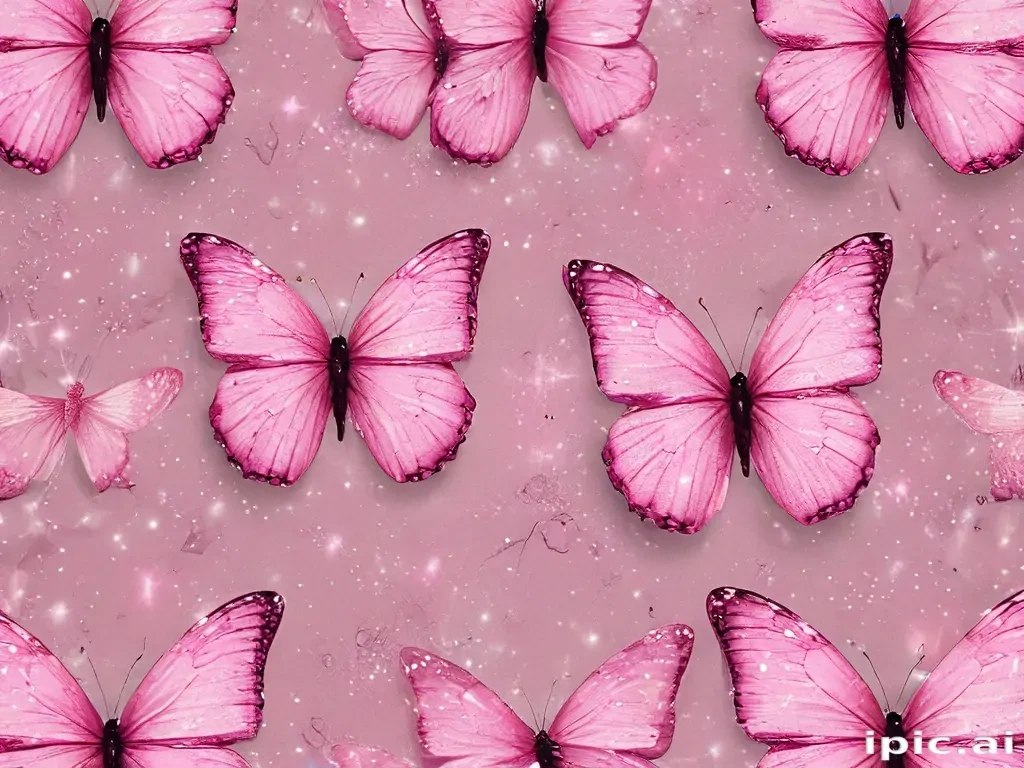 glitter pink butterfly wallpaper