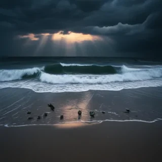dark beach wallpaper