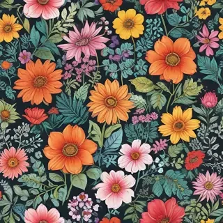 color drawings of flowers