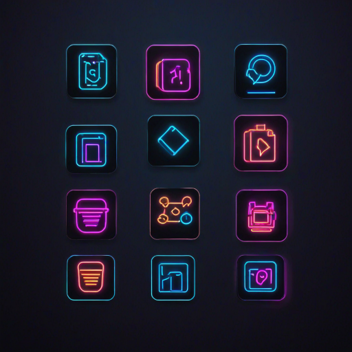 neon app icons