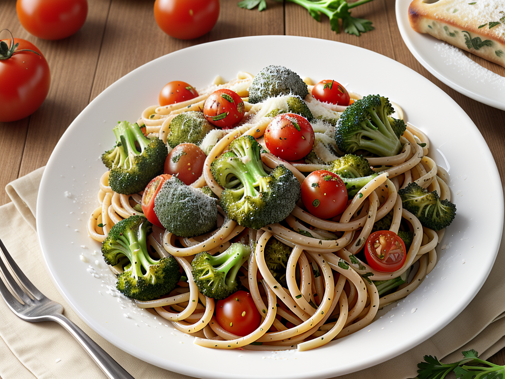 pasta with broccoli and tomatoes