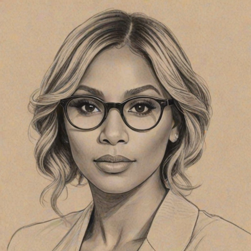 Fetching Tamar Braxton, pencil sketch, portrait of Beauteous woman 1926s in glasses, hair style beatnik, outline, clear lines, fine lines, 8k