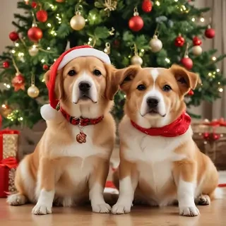 cute christmas dogs