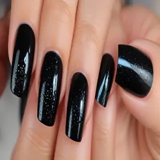 black with glitter