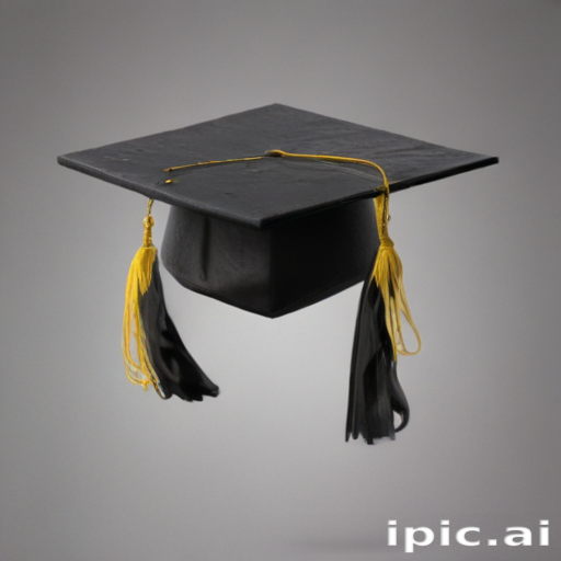 Traditional Graduation Cap with Black and Yellow Tassels Symbolizing ...