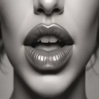 lips black and white clipart