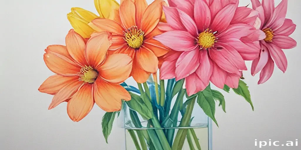 flower drawings color