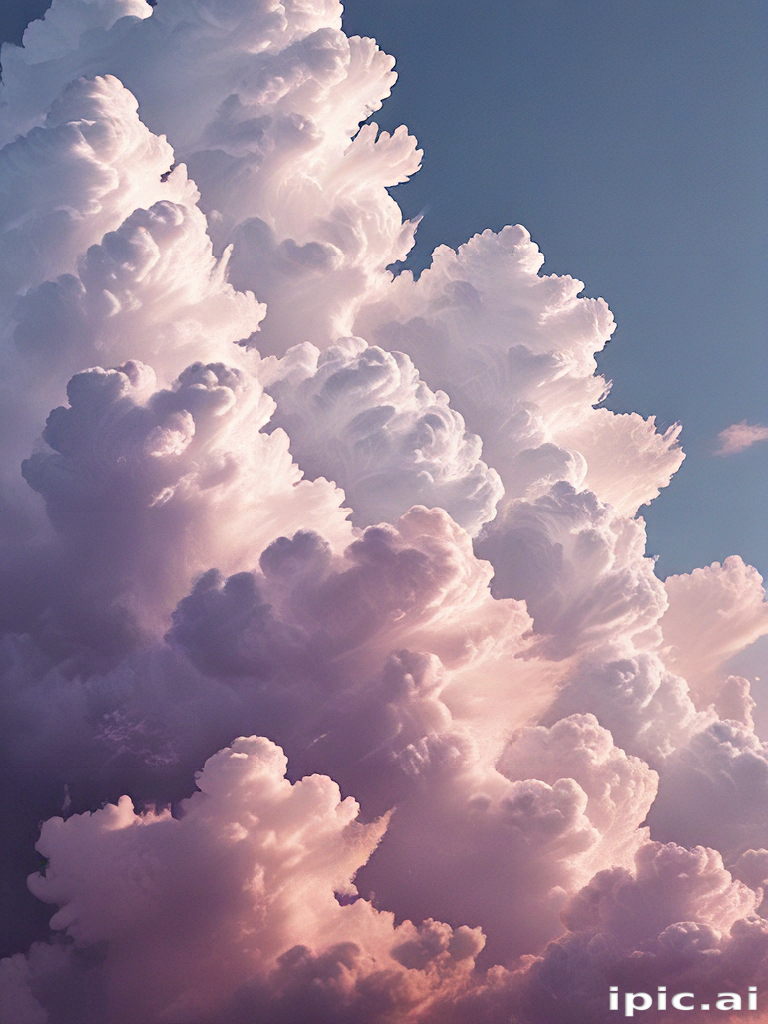 Majestic Cotton Candy Clouds Filling the Sky at Sunset