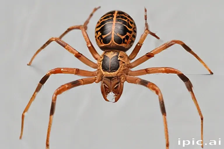 Close-Up of a Unique Spider Displaying Intricate Patterns on Its Body