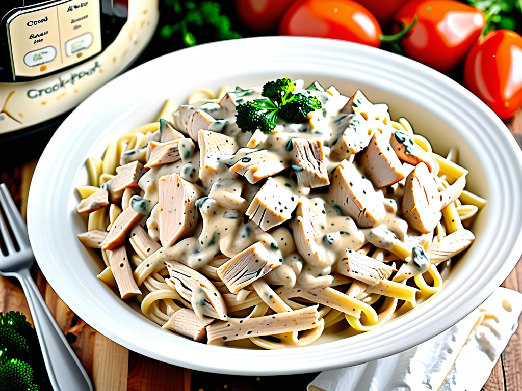crockpot chicken alfredo with jar sauce