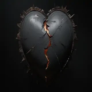 broken heart black background