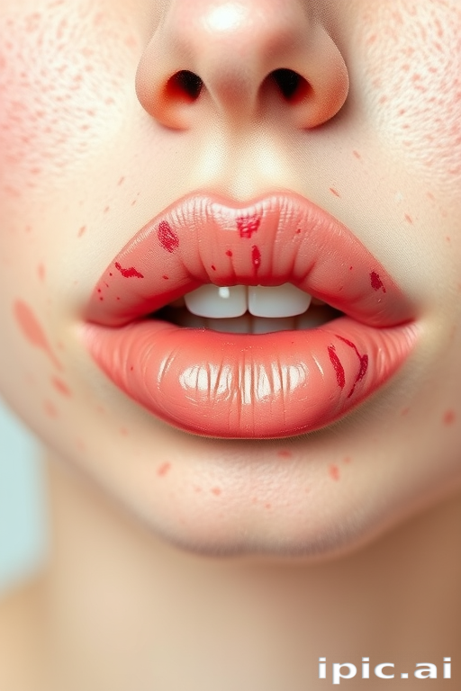 Dusty rose lips with watercolor-inspired splatters in various pastel hues, christened "Impressionist's Muse," create a soft and artistic look with a creamy finish for gallery openings