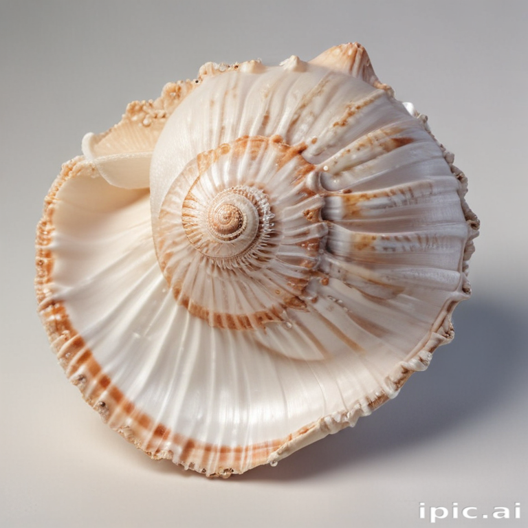 Exquisite Close-Up of a Beautifully Patterned Seashell on Display
