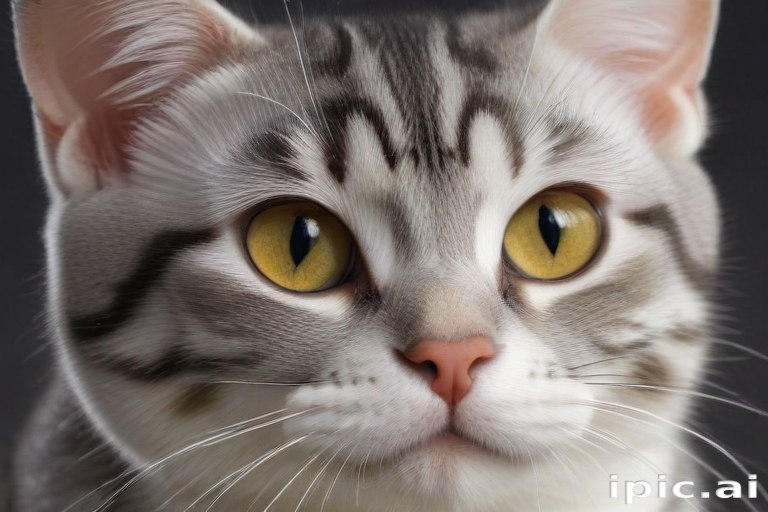 A Close-Up of a Beautiful Cat with Striking Yellow Eyes and Soft Fur