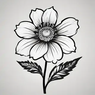 flower clipart black and white