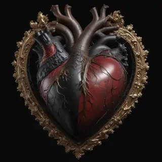 heart with black background